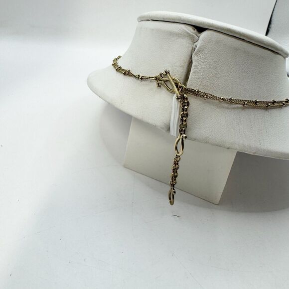 Monet Victorian Revival Festooned Marcasite Drop Bib Necklace Gold Tone 16-18” - Picture 8 of 13